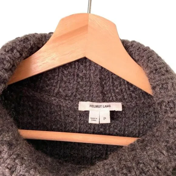Helmut Lang Alpaca & Wool Knit Turtleneck Tunic Gray Top in Size P - Small - Picture 7 of 7